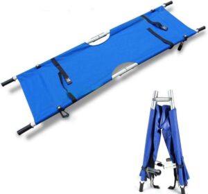 Camilla Plegable de aleación de Aluminio, portátil con Ruedas, Multifuncional, para Transporte de Pacientes