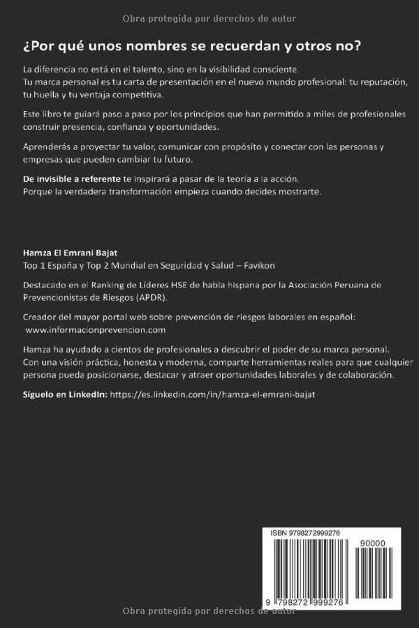 Contraportada de libro "De invisible a referente"