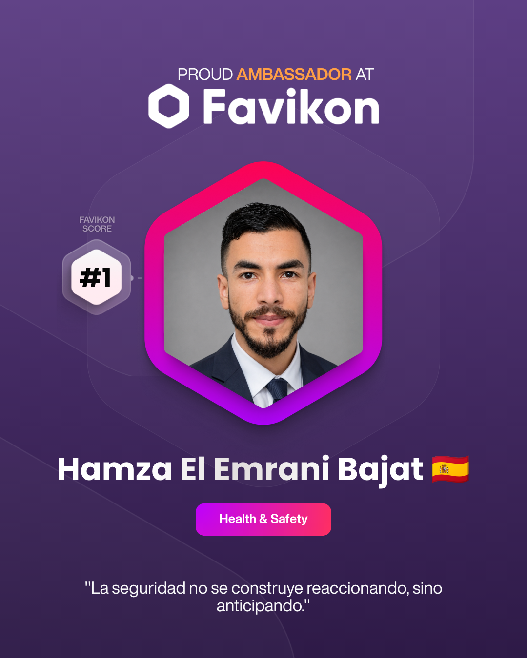 Partner Announcement Embajador de Favikon - Hamza El Emrani Bajat