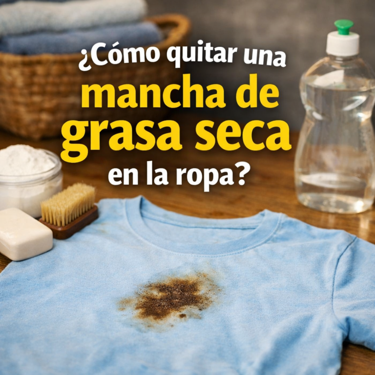 ¿Cómo quitar una mancha de grasa seca en la ropa?