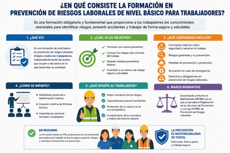 ¿En qué consiste la formación en prevención de riesgos laborales de nivel básico para trabajadores?