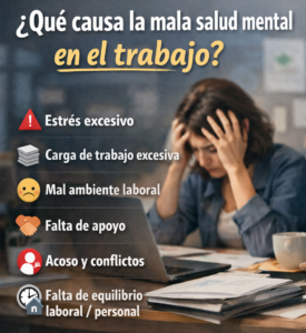 ¿Qué causa la mala salud mental en el trabajo?