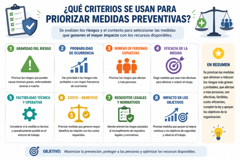¿Qué criterios se usan para priorizar medidas preventivas?