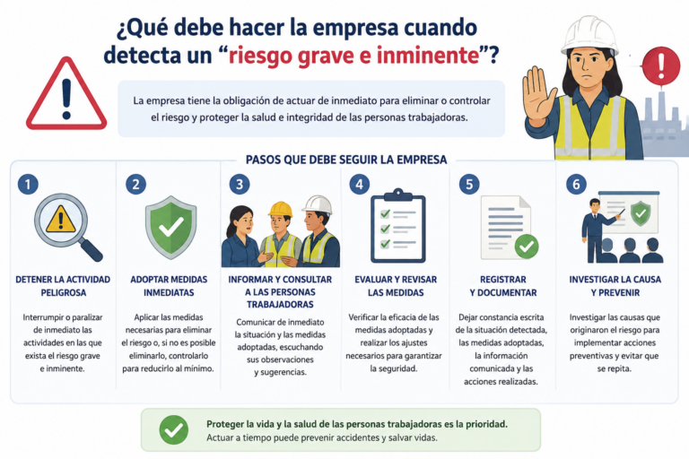 ¿Qué debe hacer la empresa cuando detecta un “riesgo grave e inminente”